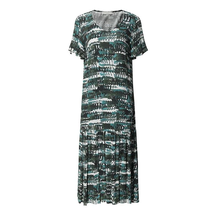 Beautiful Floral Long Pleated Dress